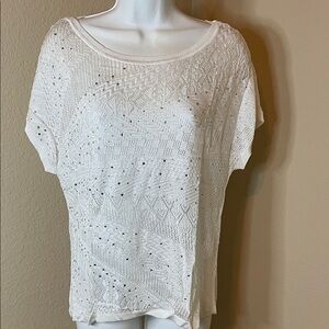 White House Black Market Ivory Knit Blouse
